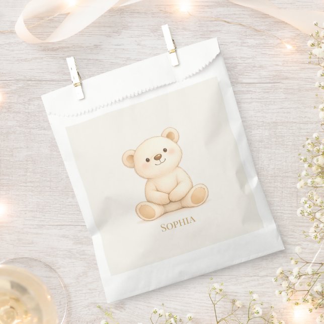 Cute Teddy Bear Baby Shower Personalized Geschenktütchen (Ausgeschnitten)