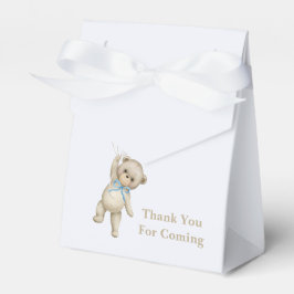 Cute Teddy Bear Blue Gold Abstract Thank You Geschenkschachtel