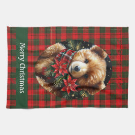 Cute Teddy Bear Christmas Add Name Mom Grandma Geschirrtuch