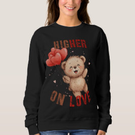 Cute Teddy Bear Floating Hearts Sweatshirt