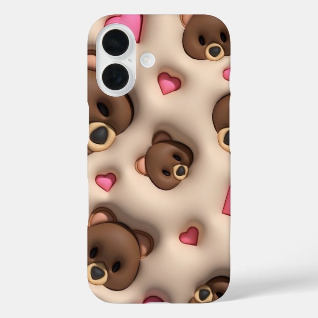 Cute Teddy Bear Heart iPhone Sticker Case-Mate iPhone Hülle (Rückseite)