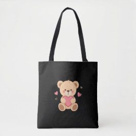 Cute Teddy Bear Holding Heart – love