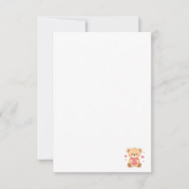 Cute Teddy Bear Holding Heart – Valentine Love Ill Dankeskarte