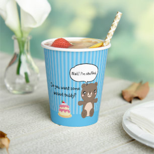 Cute Teddy Bear Kids Funny Joke Pappbecher