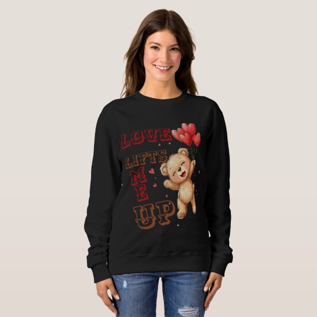 Cute Teddy Bear Love Hearts Sweatshirt (Vorne ganz)