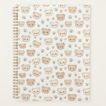 Cute Teddy Bear Pattern Notebook Cover Background