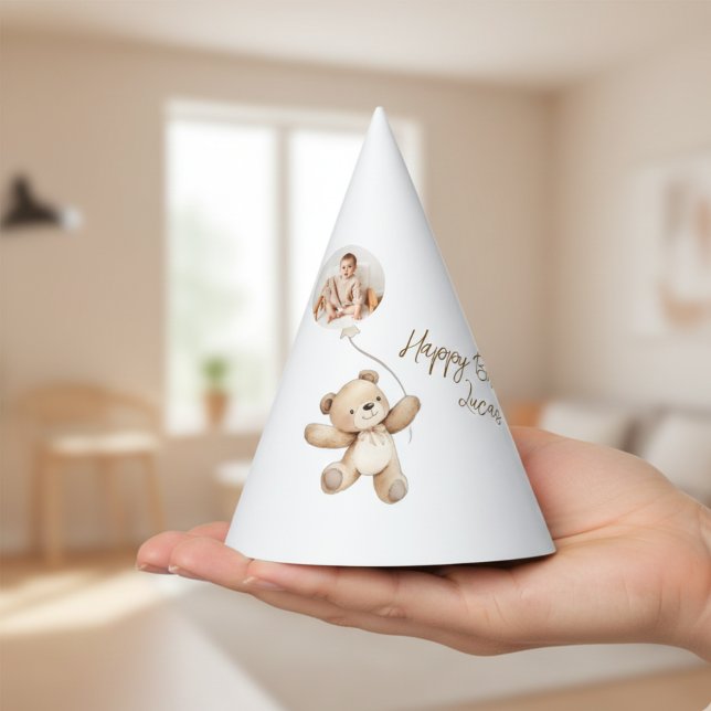 Cute Teddy Bear Photo Birthday Party Hat Partyhütchen (Von Creator hochgeladen)
