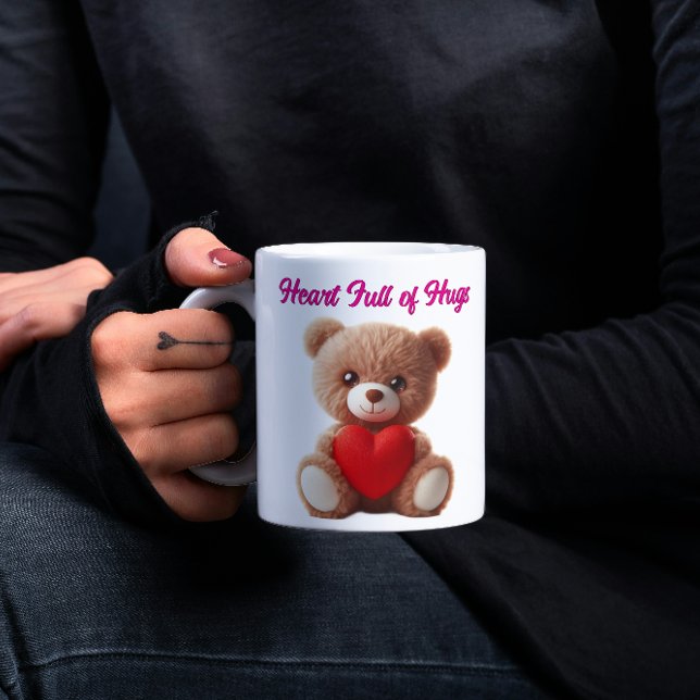 Cute Teddy Bear Valentine Zweifarbige Tasse (Von Creator hochgeladen)