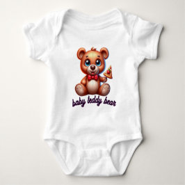🧸Cute Teddy Bear with Pizza Baby Strampler
