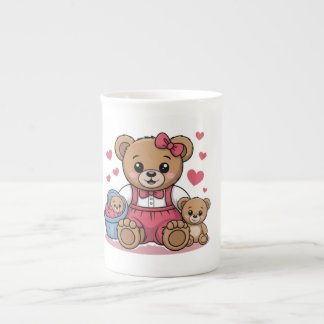 Cute Teddy Bears Family Design – Big & Small Bears Prozellantasse