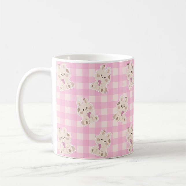 “Cute Teddy Bunny” – Kawaii Aesthetic Kaffeetasse (Links)