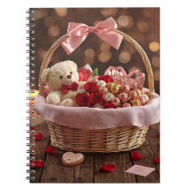Cute Teddy Rose Basket Valentine Daily Gratitude