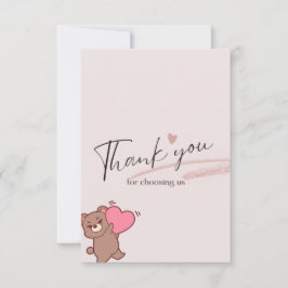Cute teddybear thank you card dankeskarte