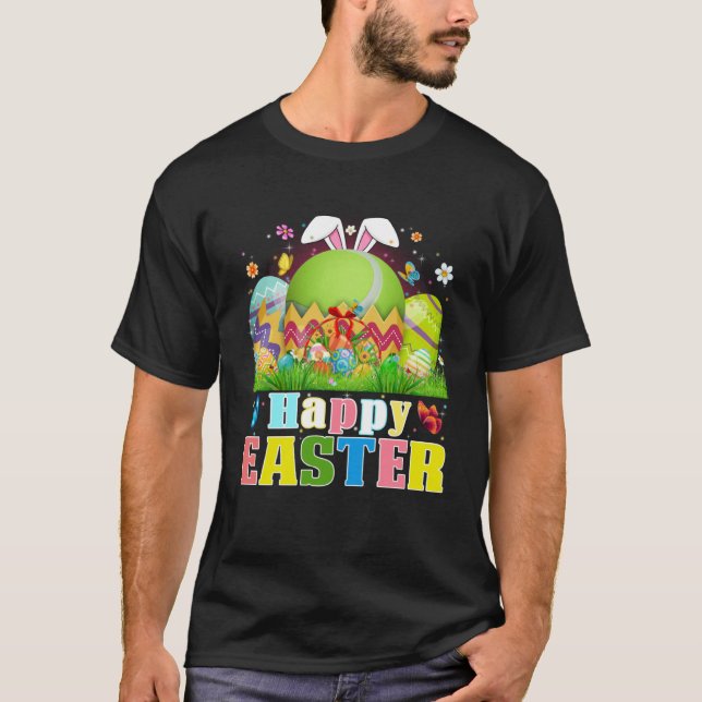 Cute Tennis Ball Hatched From Egg Easter Day Men B T-Shirt (Vorderseite)