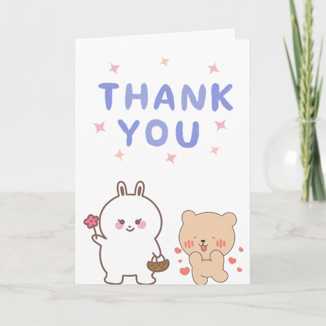 Cute thank you Card Karte (Vorderseite)