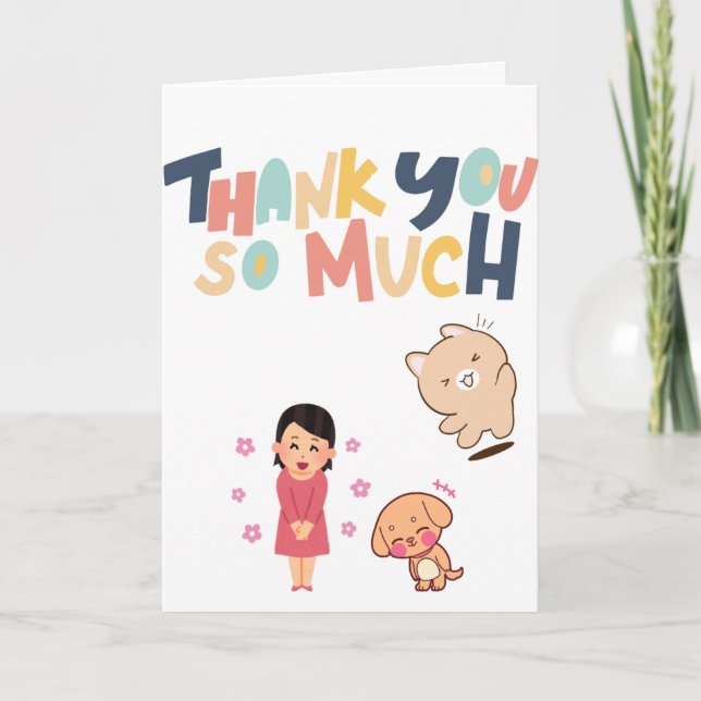 Cute thank you so much Card Karte (Vorderseite)