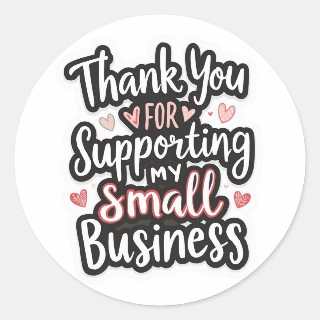 Cute thank you sticker perfect for small business  (Vorderseite)