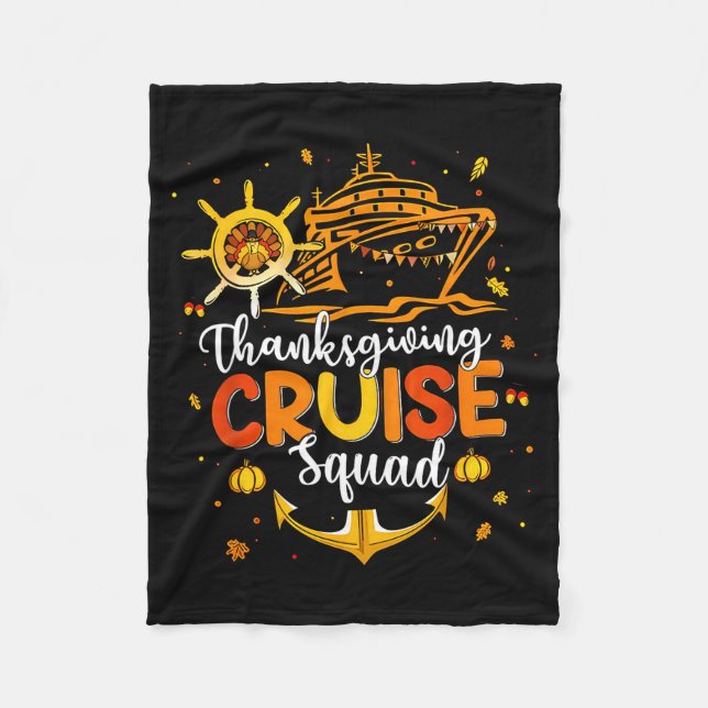 Cute Thanksgiving Cruise Squad Matching Family Vac Fleecedecke (Vorderseite)