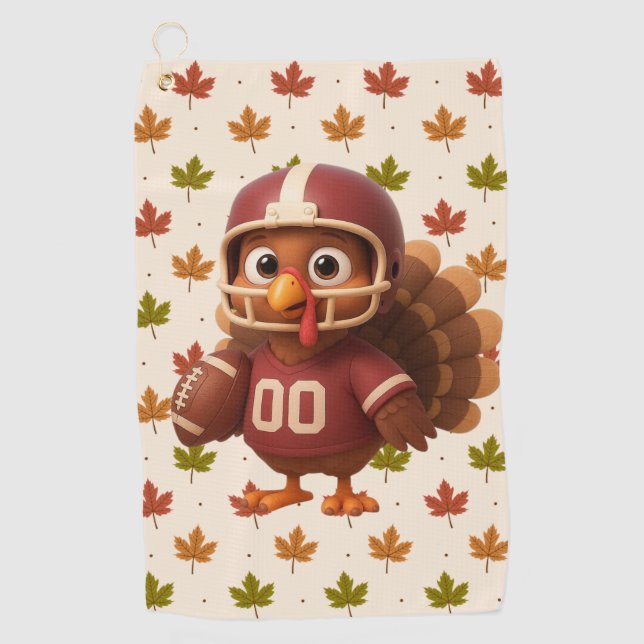 Cute Thanksgiving day football turkey Golfhandtuch (Vorderseite)