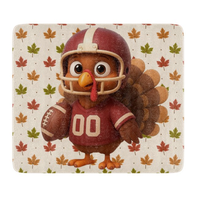 Cute Thanksgiving day football turkey Schneidebrett (Vorderseite)