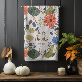 Cute Thanksgiving floral mushroom fall Geschirrtuch