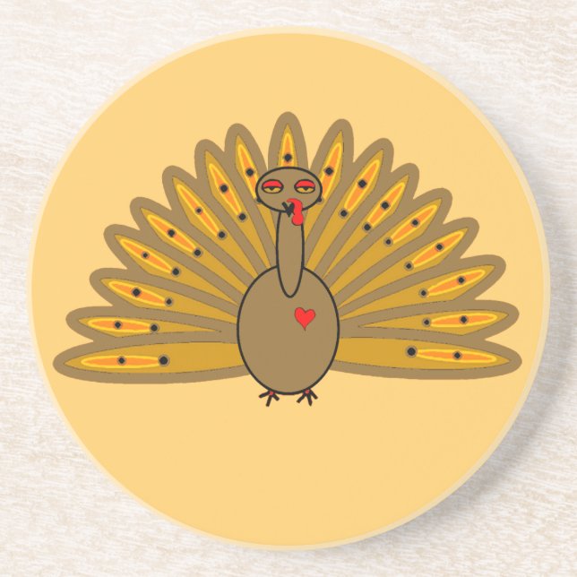 Cute Thanksgiving Friendsgiving Turkey Getränkeuntersetzer (Vorne)