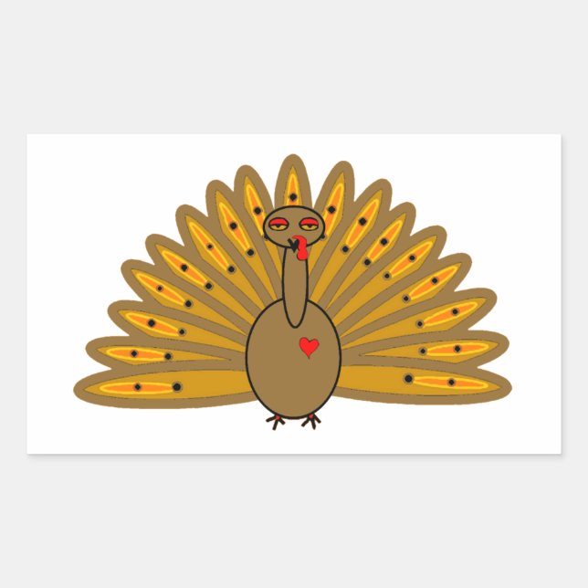 Cute Thanksgiving Friendsgiving Turkey Rechteckiger Aufkleber (Vorderseite)