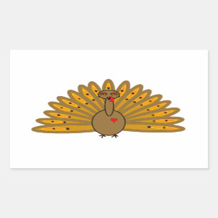 Cute Thanksgiving Friendsgiving Turkey Rechteckiger Aufkleber