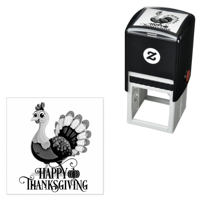 Cute Thanksgiving Turkey Permastempel (Beispiel)