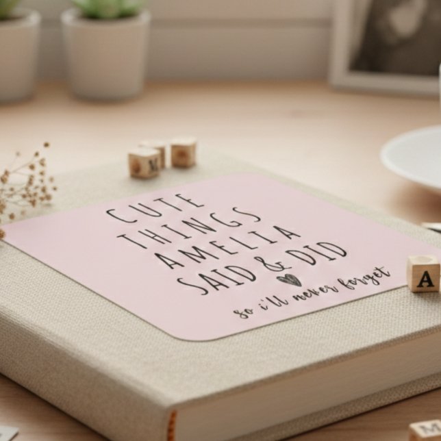 Cute Things My Kids Say Childhood Memories  Quadratischer Aufkleber (Von Creator hochgeladen)