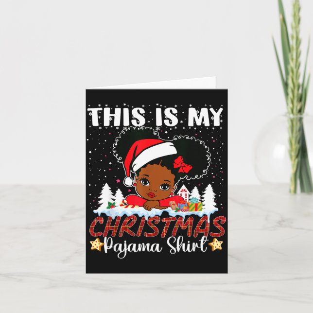Cute This Is My Christmas Pajama Black African Ame Karte (Vorderseite)