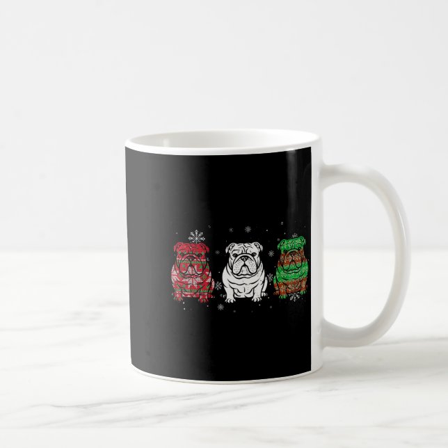 Cute Three English Bulldog Christmas For Women Men Kaffeetasse (Rechts)