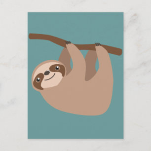 Cute Three Toed Sloth Postkarte