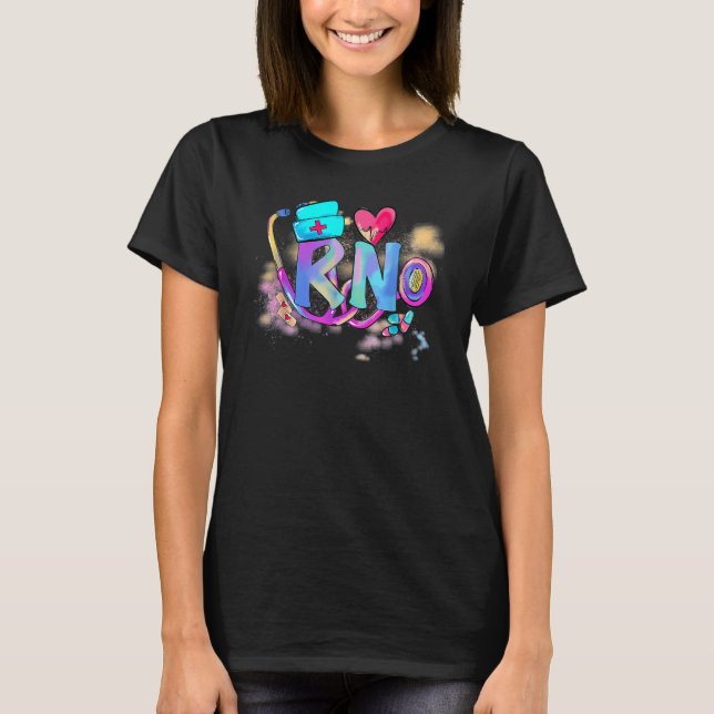 Cute Tie Dye Registered Nurse Funny RN Nurse Day N T-Shirt (Vorderseite)