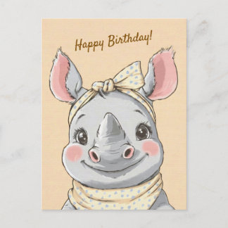Cute Tiger with Bandana Kids Birthday Invitation Postkarte