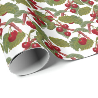 Cute tiled cherry baby shower geschenkpapier