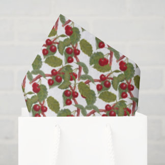 Cute tiled cherry baby shower seidenpapier