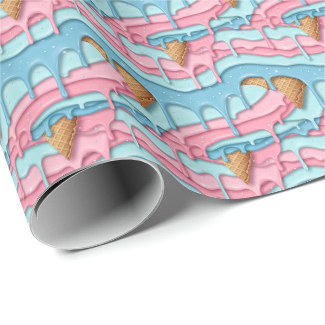 Cute tiled melting ice cream pattern  geschenkpapier (Rolleneckpunkt)