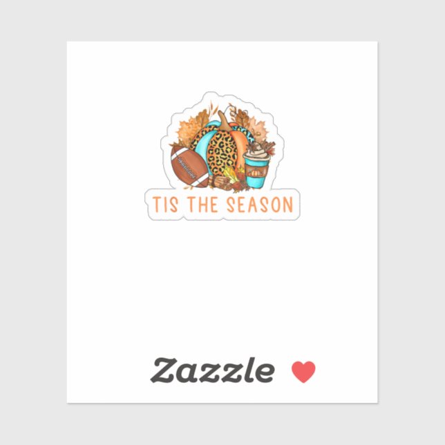 Cute Tis The Season Pumpkin Spice Latte Fall Footb Aufkleber (Blatt)