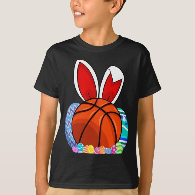 Cute To Basketball Easter Egg Bunny T-Shirt (Vorderseite)