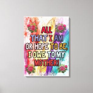 Cute To My Mom Gift   Love Quotes Gift Leinwanddruck