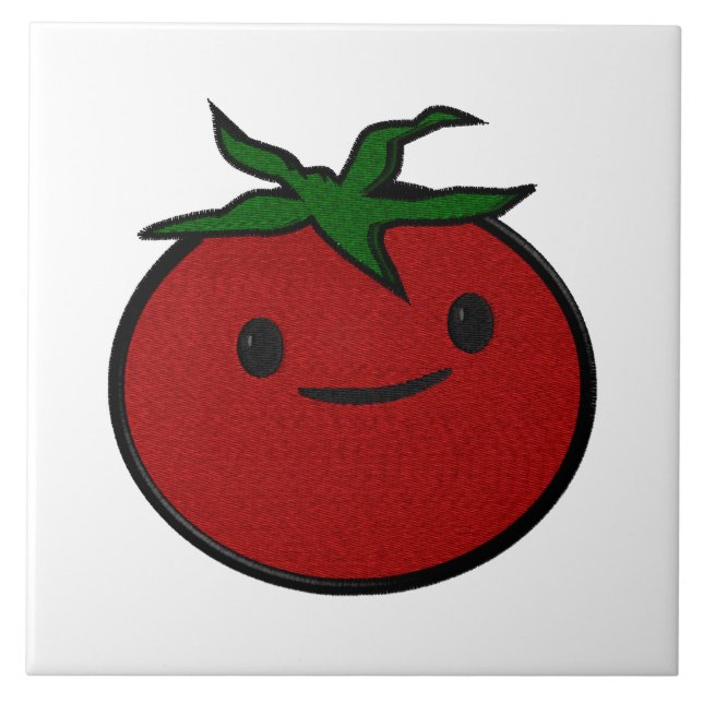 Cute Tomato Embroidery Print Decorative Fliese (Vorderseite)