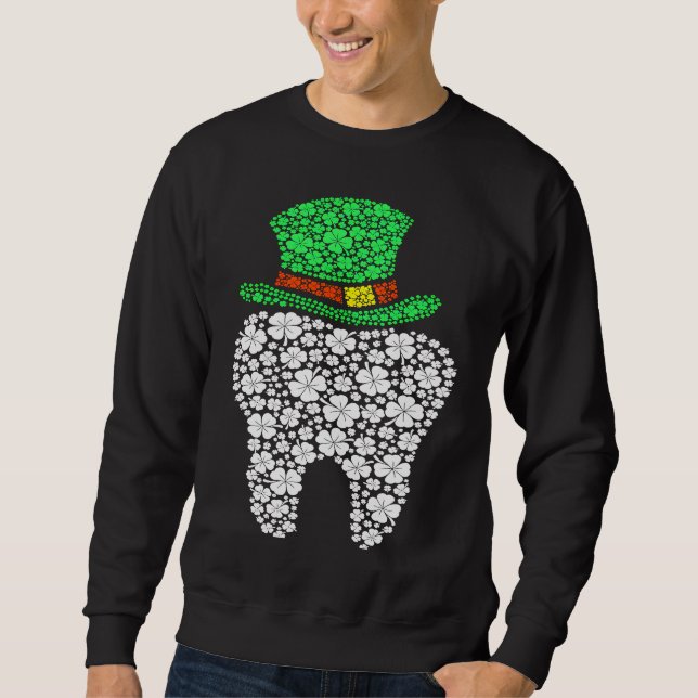 Cute Tooth Dental Hygienist Dentist Shamrock St Pa Sweatshirt (Vorderseite)