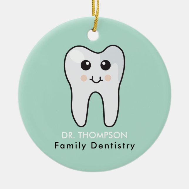 Cute Tooth Family Dentistry Keramik Ornament (Vorne)