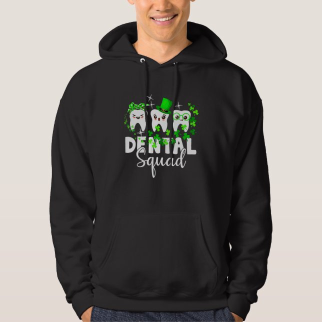 Cute Tooth Leprechaun Hat Dental Squad St Patrick  Hoodie (Vorderseite)