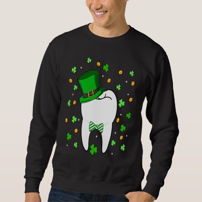 Cute Tooth Leprechaun Hat Dental Squad St Patrick' Sweatshirt (Vorderseite)