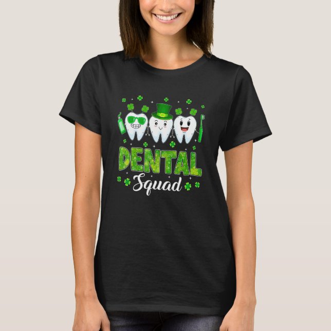 Cute Tooth Leprechaun Hat Dental Squad St Patrick' T-Shirt (Vorderseite)