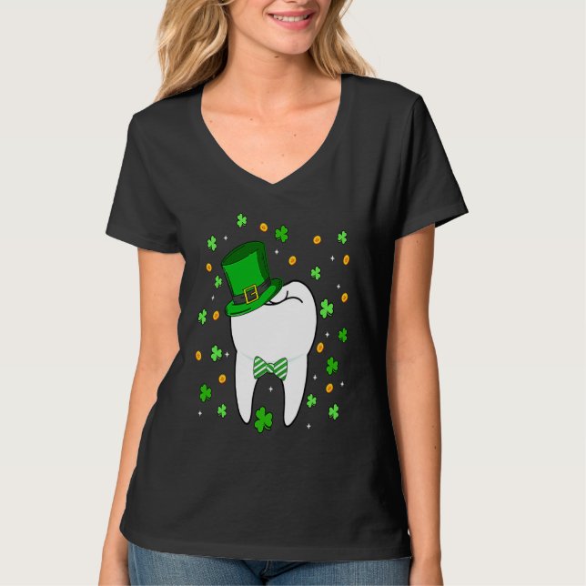 Cute Tooth Leprechaun Hat Dental Squad St Patrick' T-Shirt (Vorderseite)