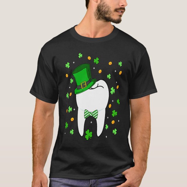 Cute Tooth Leprechaun Hat Dental Squad St Patrick' T-Shirt (Vorderseite)