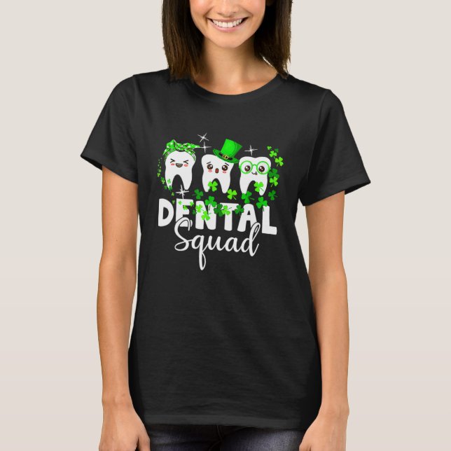 Cute Tooth Leprechaun Hat Dental Squad St Patrick  T-Shirt (Vorderseite)